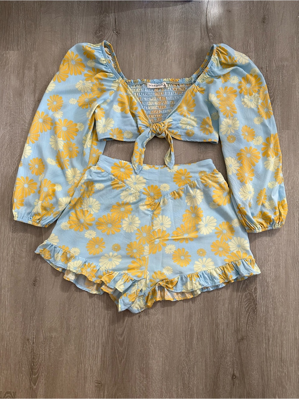 2-Piece Floral Stretching Romper Set